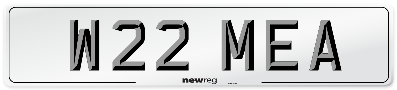 W22 MEA Number Plate from New Reg